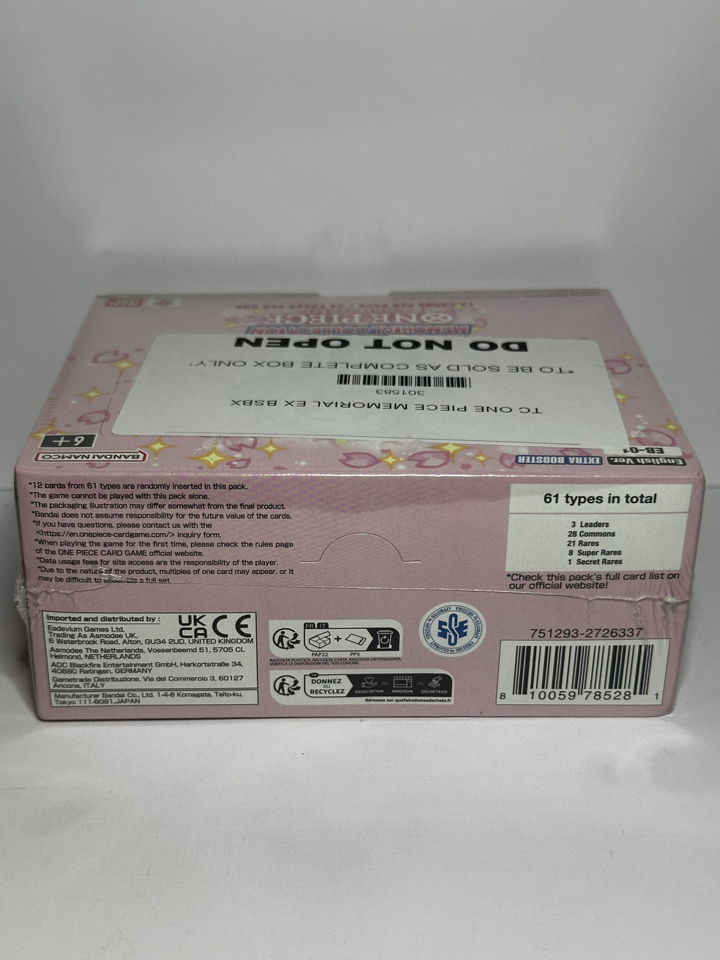 One Piece Card Game - Memorial Collection EB01 Booster Box English