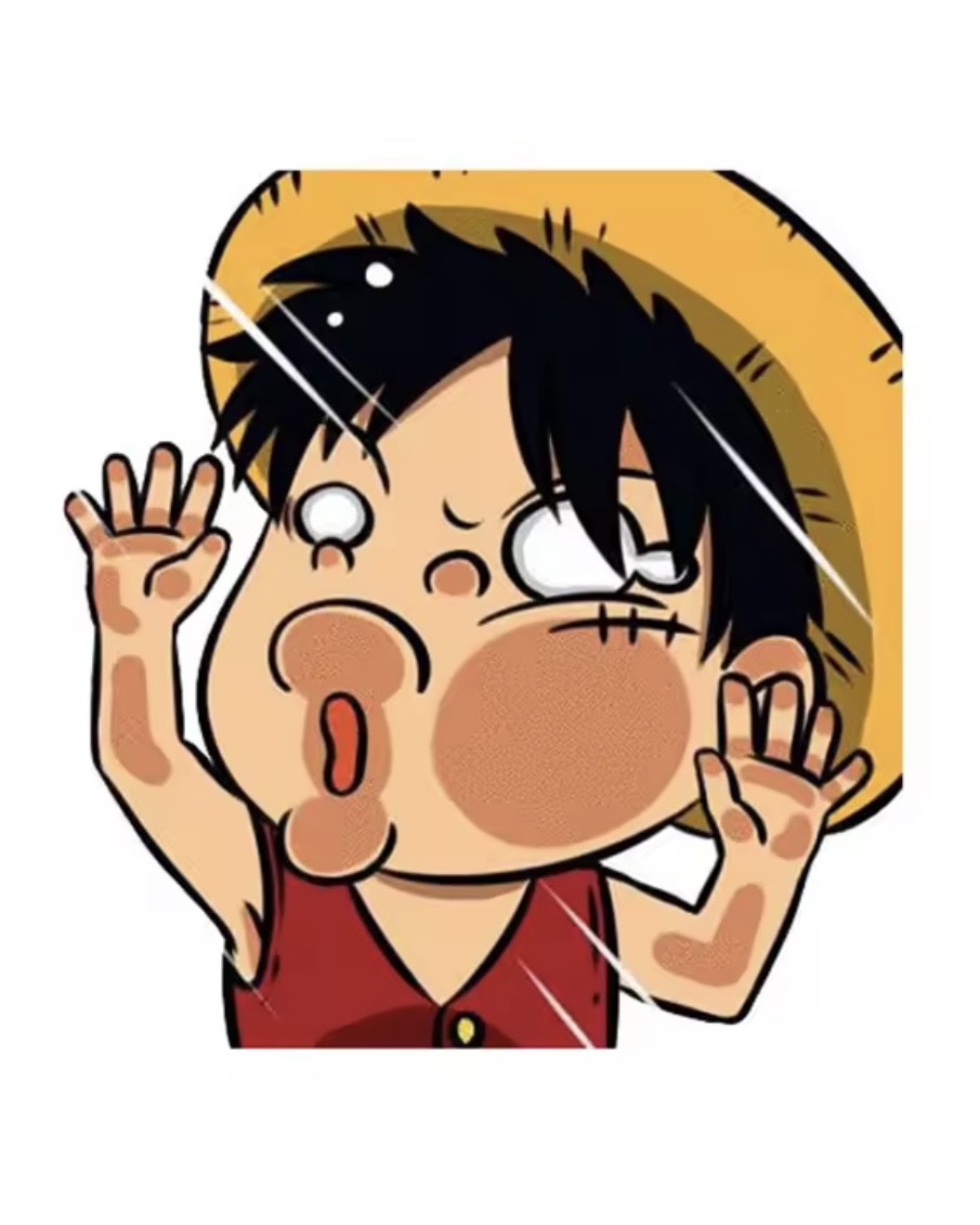 One Piece Monkey D. Luffy Smushed Face On Glass Vinyl Car Sticker